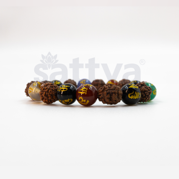 Rudraksh with Tibetan Beads Bracelet - Image 2
