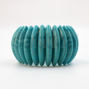 Turquenite–Long Half-Cylinderical Cut Band Bracelet