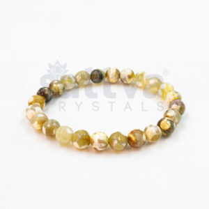 Yellow Fire Agate appx.-8mm D-Cut Bracelet