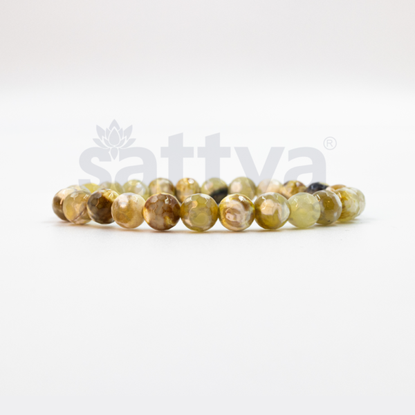 Yellow Fire Agate appx.-8mm D-Cut Bracelet - Image 2